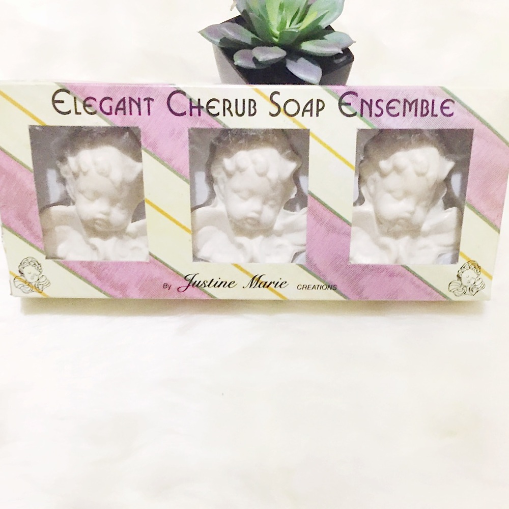 🆓w/$60 Elegant Cherubs👼🏼Ensemble Carved 3pc Set